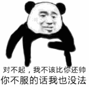 熊猫头：对不起，我不该比你还帅，你不服的话我也没法