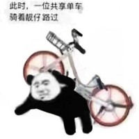 路过表情包-此时一位共享单车骑着靓仔路过