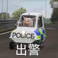 [高清]猫咪坐着警车POLICE巡逻：出警啦